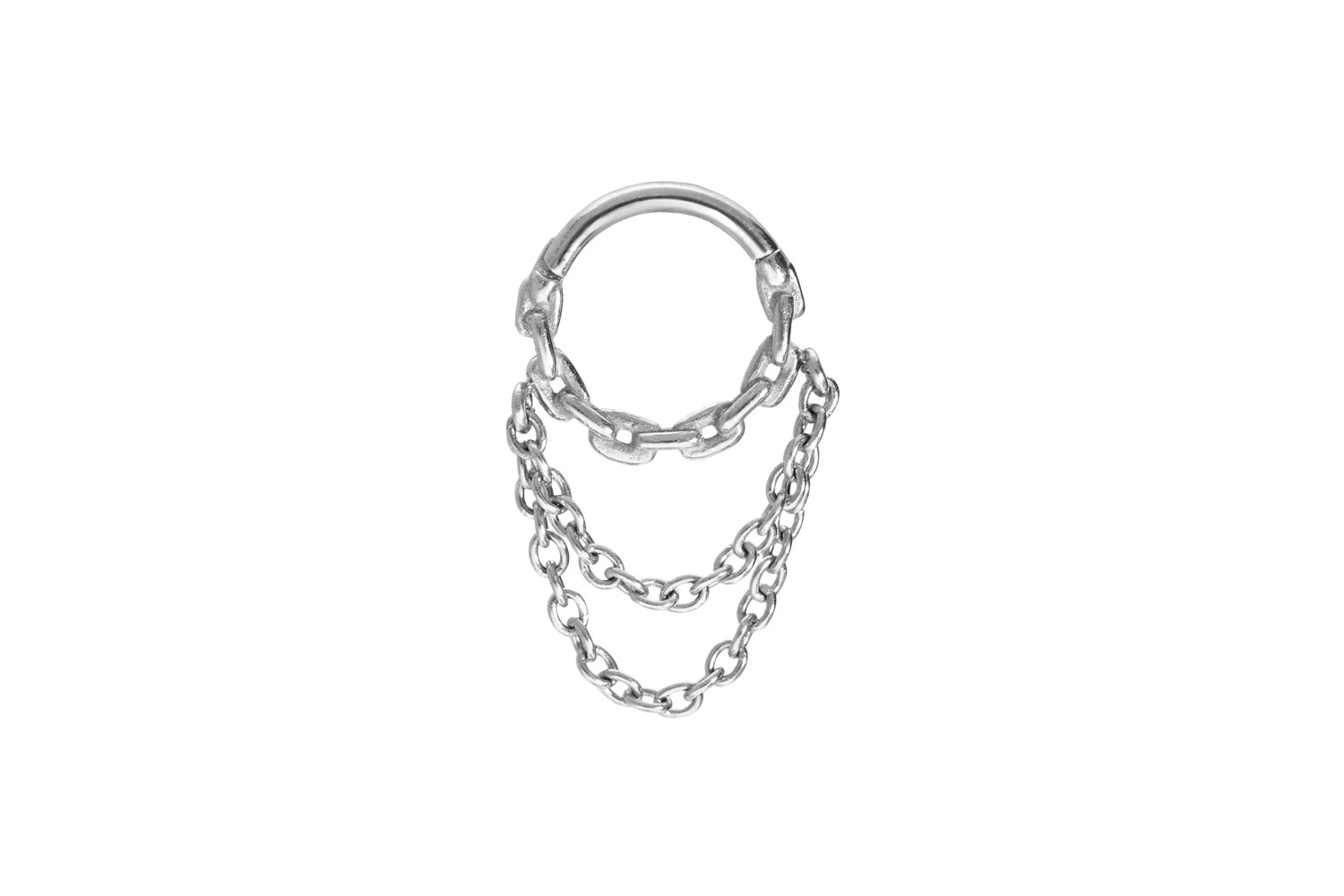 Chirurgenstahl Segmentring Clicker Piercing KETTEN-DESIGN + 2 ANKERKETTEN